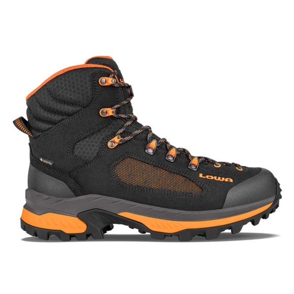 LOWA LINO GTX Mid Outdoor Waterproof Orange Black Work Boots Men’s Size 9 - Picture 1 of 7
